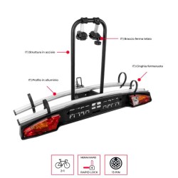Bike Rack Towbar MERAK 2 Bikes Solid and Light MENABO'